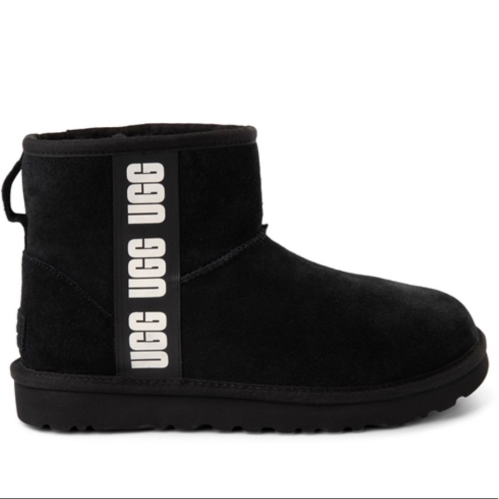 Womens UGG® Classic Mini Side Logo Boot - Black